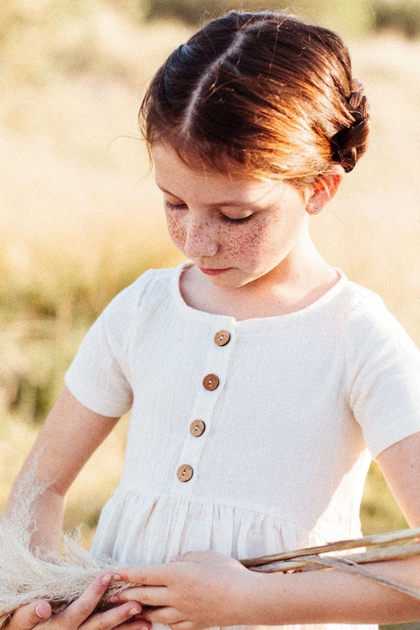 Vestido muselina crudo