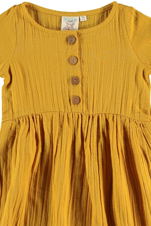 Vestido muselina mostaza
