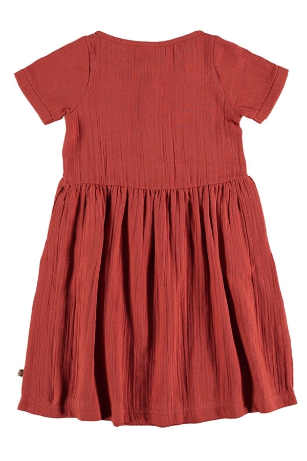 Vestido muselina teja