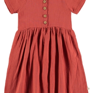 Vestido muselina teja