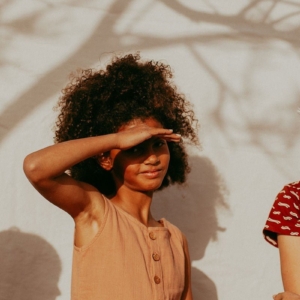 Reversible muslin dress in Nude