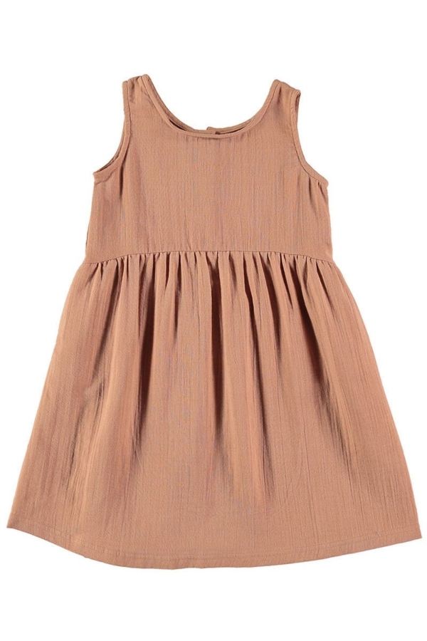 Reversible muslin dress in Nude