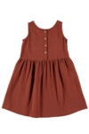 Reversible muslin dress in terracotta