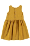 Reversible muslin dress in mustard