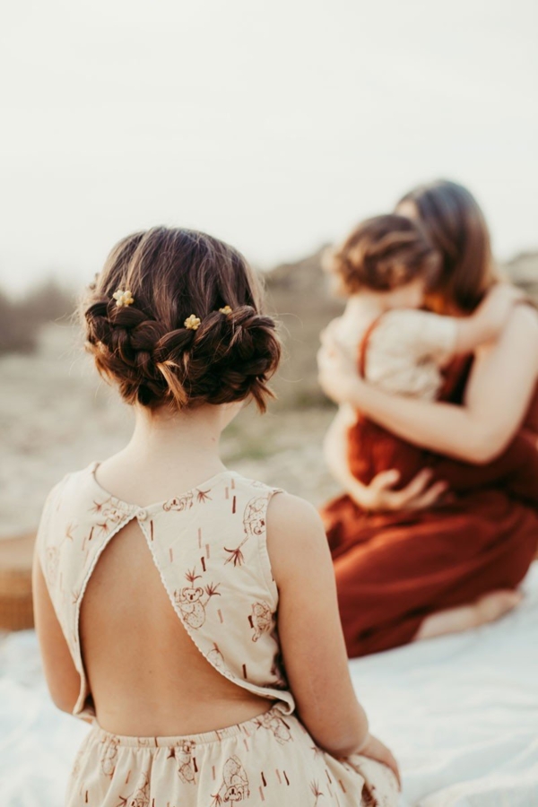 "Classic" dress in beige.