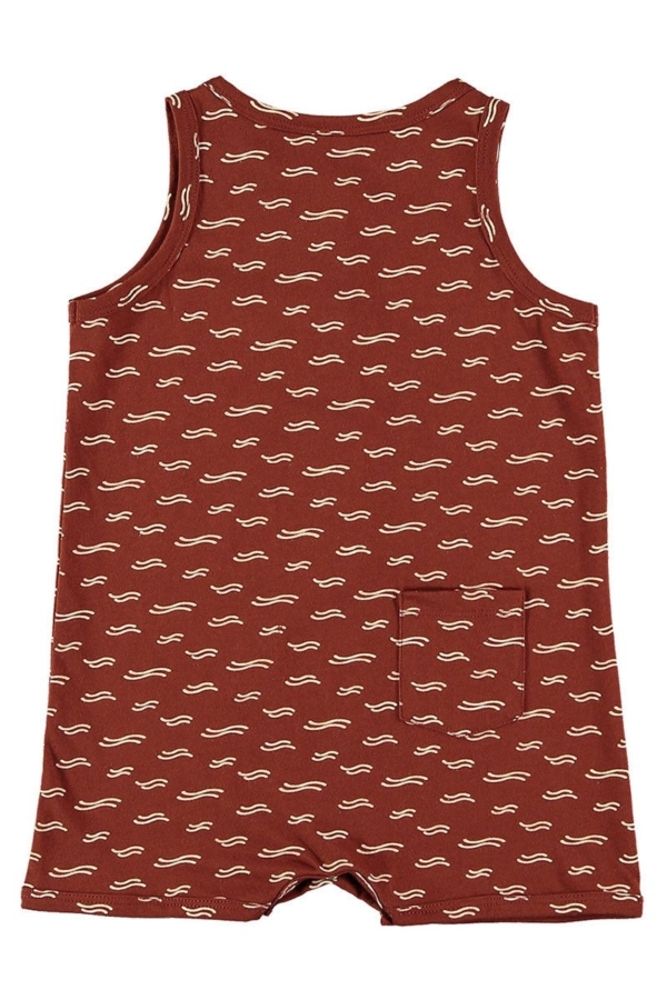 Baby jumpsuit in terracotta