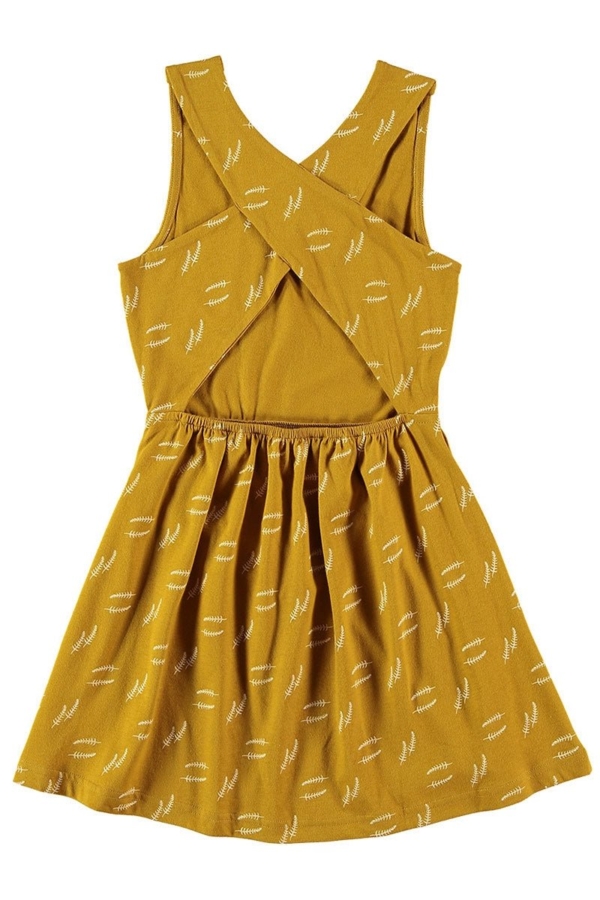 Crossed dress in mustard