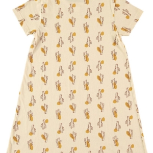 Evasé dress in beige