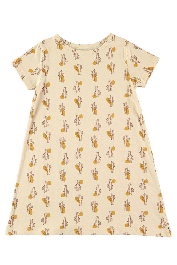 Evasé dress in beige
