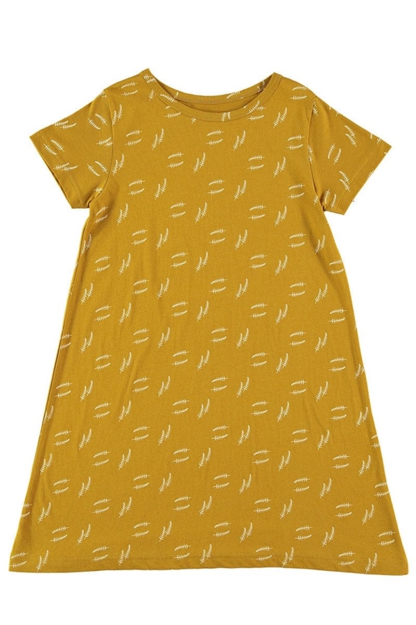 Evasé dress in mustard