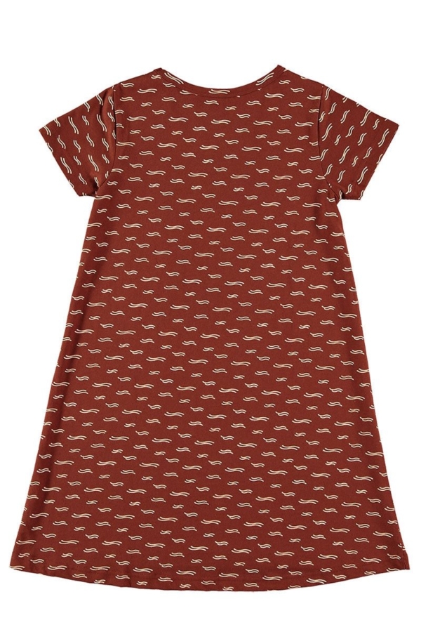 Evasé dress in terracotta