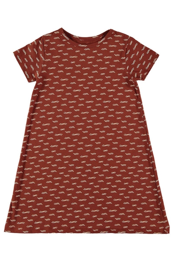 Evasé dress in terracotta