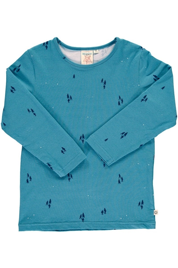 Unisex long sleeve t-shirt in opal blue color