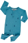 Baby long sleeve jumpsuit in opal blue color