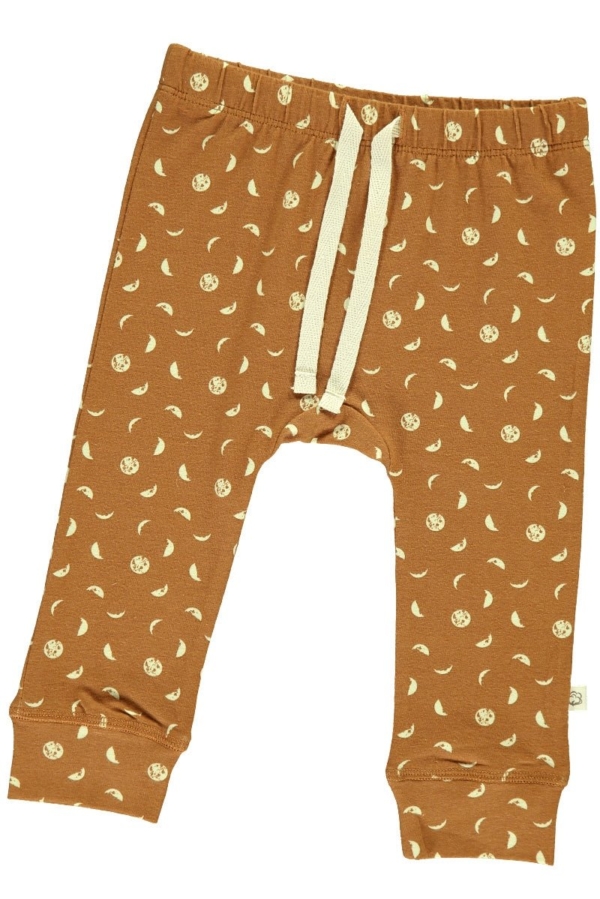 Baby pant in mustard and moon phases print