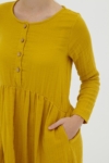 Vestido muselina mostaza Dalma