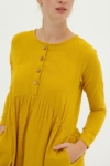 Vestido largo muselina mostaza Dara