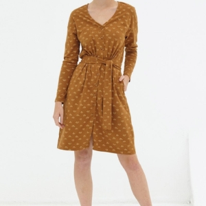 Vestido manga murciélago marrón Dafne