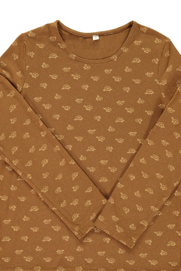 Camiseta unisex marrón estampado bicicletas