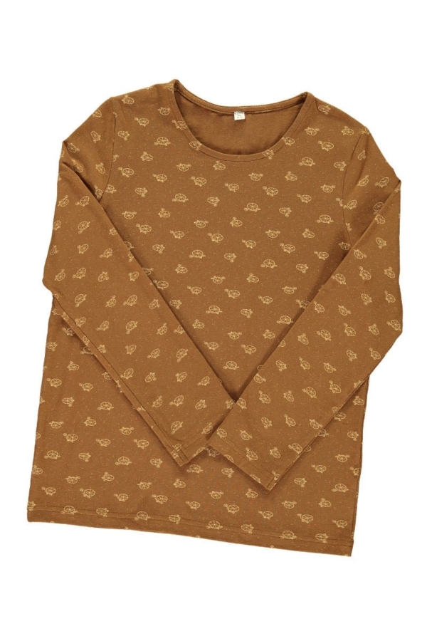 Camiseta unisex marrón estampado bicicletas