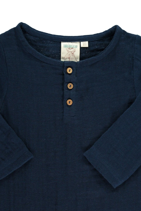 Mono bebé muselina basic azul marino