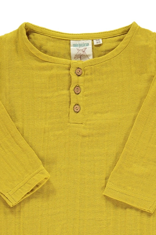Mono bebé muselina basic mostaza