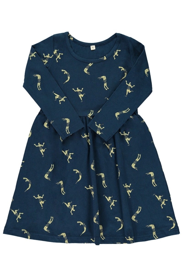 Vestido "classic"azul marino estampado acróbatas