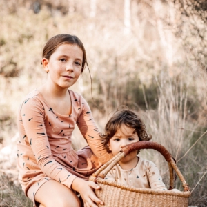 Vestido "classic"rosa estampado malabares