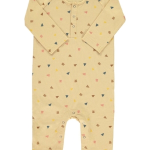 Mono bebé beige estampado triángulos