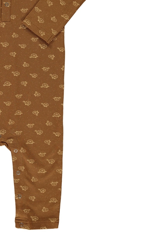 Mono bebé marrón estampado bicicletas