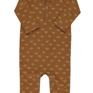 Mono bebé marrón estampado bicicletas