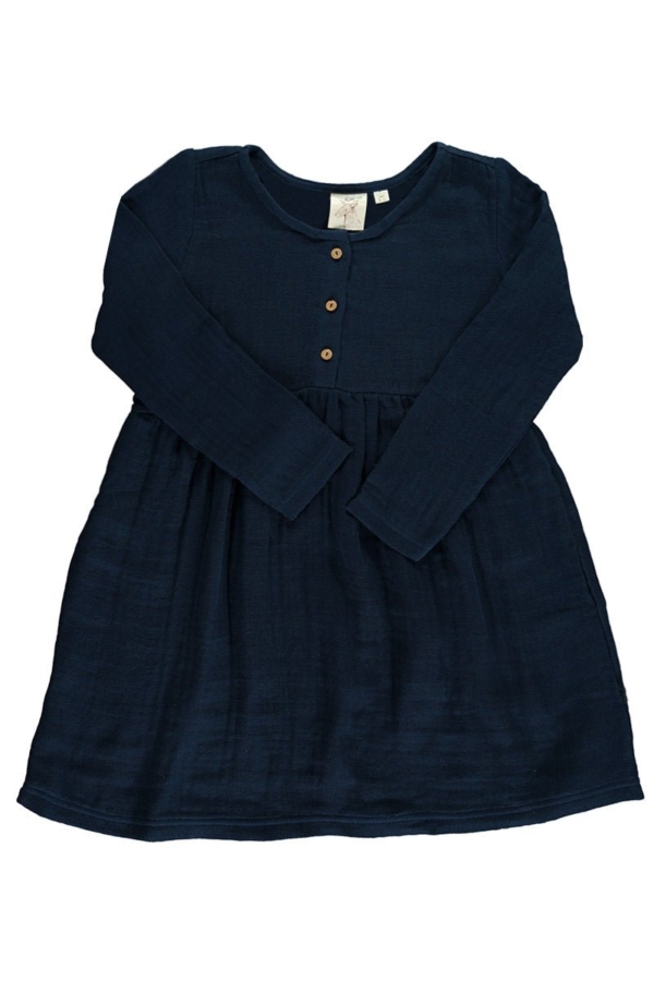 Vestido muselina basic azul marino