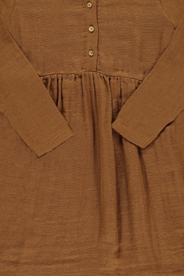 Vestido muselina basic marrón