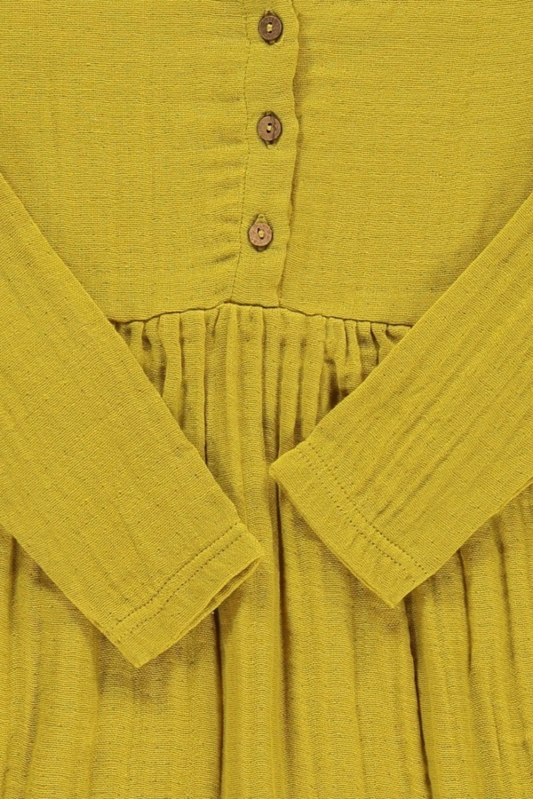 Vestido muselina basic mostaza