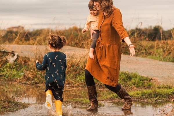 Vestido camisero azul marino estampado