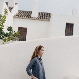 Elisa dress with mist in blue