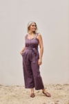 Fancy Linen Jumpsuit in Purple