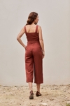 Fancy Linen Jumpsuit in Roiboos Red