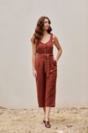 Fancy Linen Jumpsuit in Roiboos Red