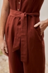 Fancy Linen Jumpsuit in Roiboos Red