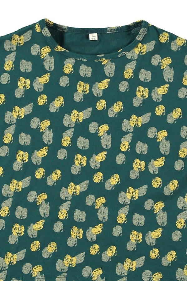 Unisex organic cotton T-shirt Footprints Blue-Green