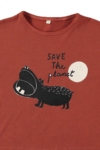 Unisex T-shirt Red Hippo in Organic Cotton