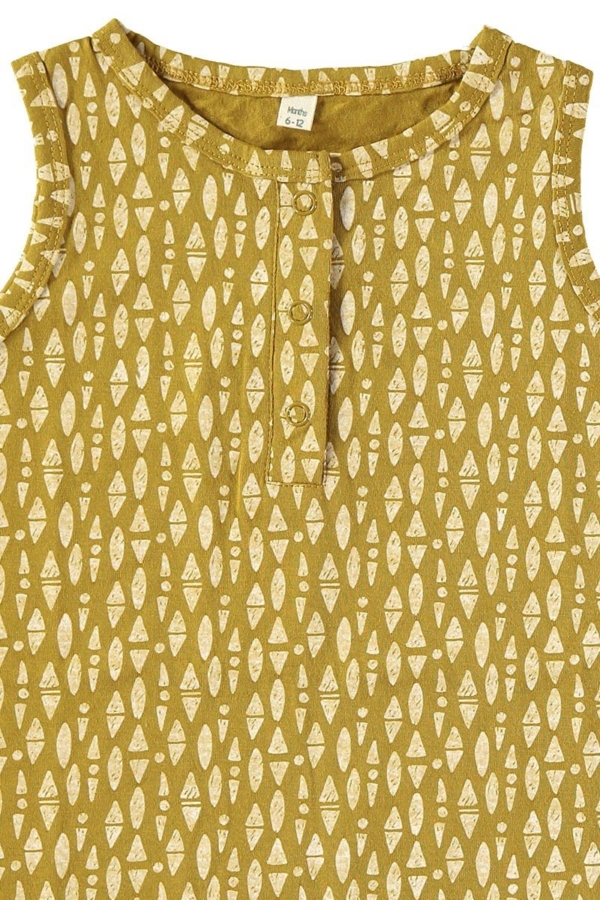 Baby Jumpsuit Ethnic Mustard in organic cotton