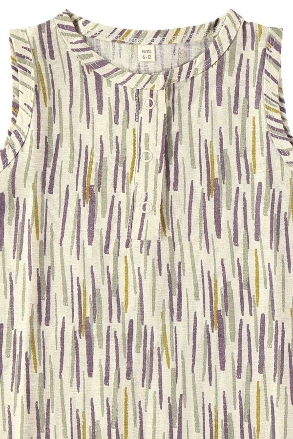 Baby Jumpsuit Jungle Beige in Linen & Organic Cotton