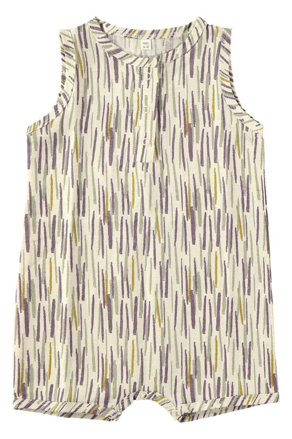 Baby Jumpsuit Jungle Beige in Linen & Organic Cotton