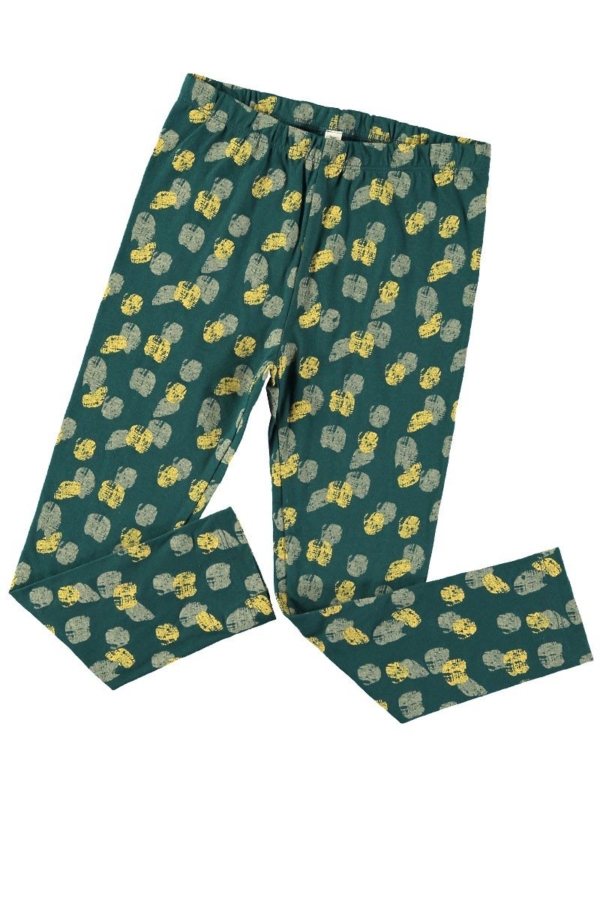 Unisex Tights Footprints Blue-green Organic Cotton