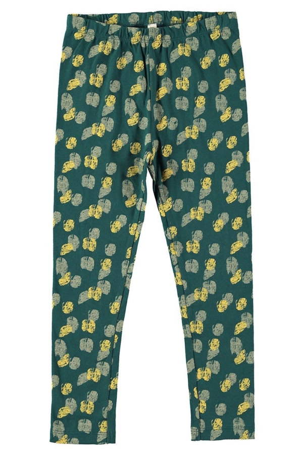 Unisex Tights Footprints Blue-green Organic Cotton