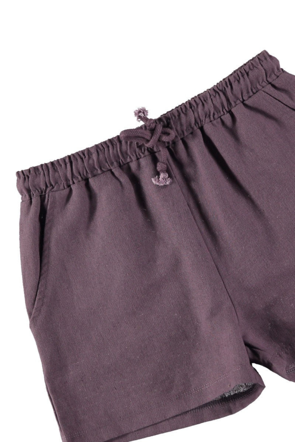 Purple Linen and Organic Cotton Shorts