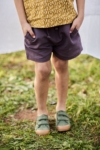 Purple Linen and Organic Cotton Shorts