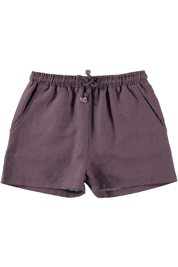 Purple Linen and Organic Cotton Shorts